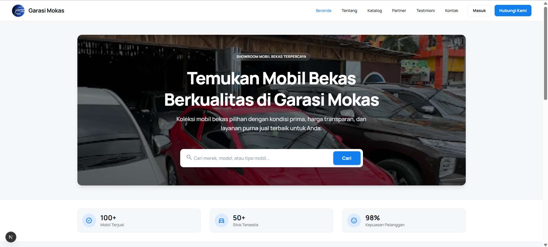 Garasi Mokas - Landing Page