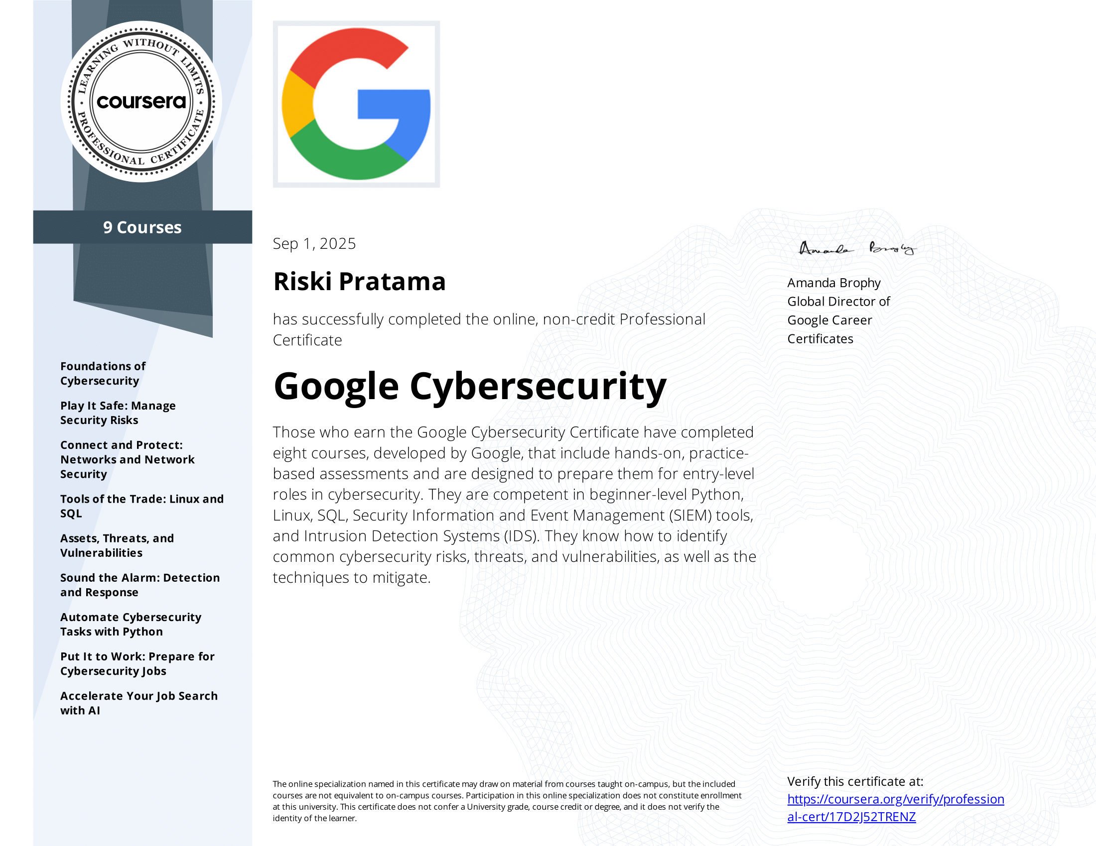 Certificate 15